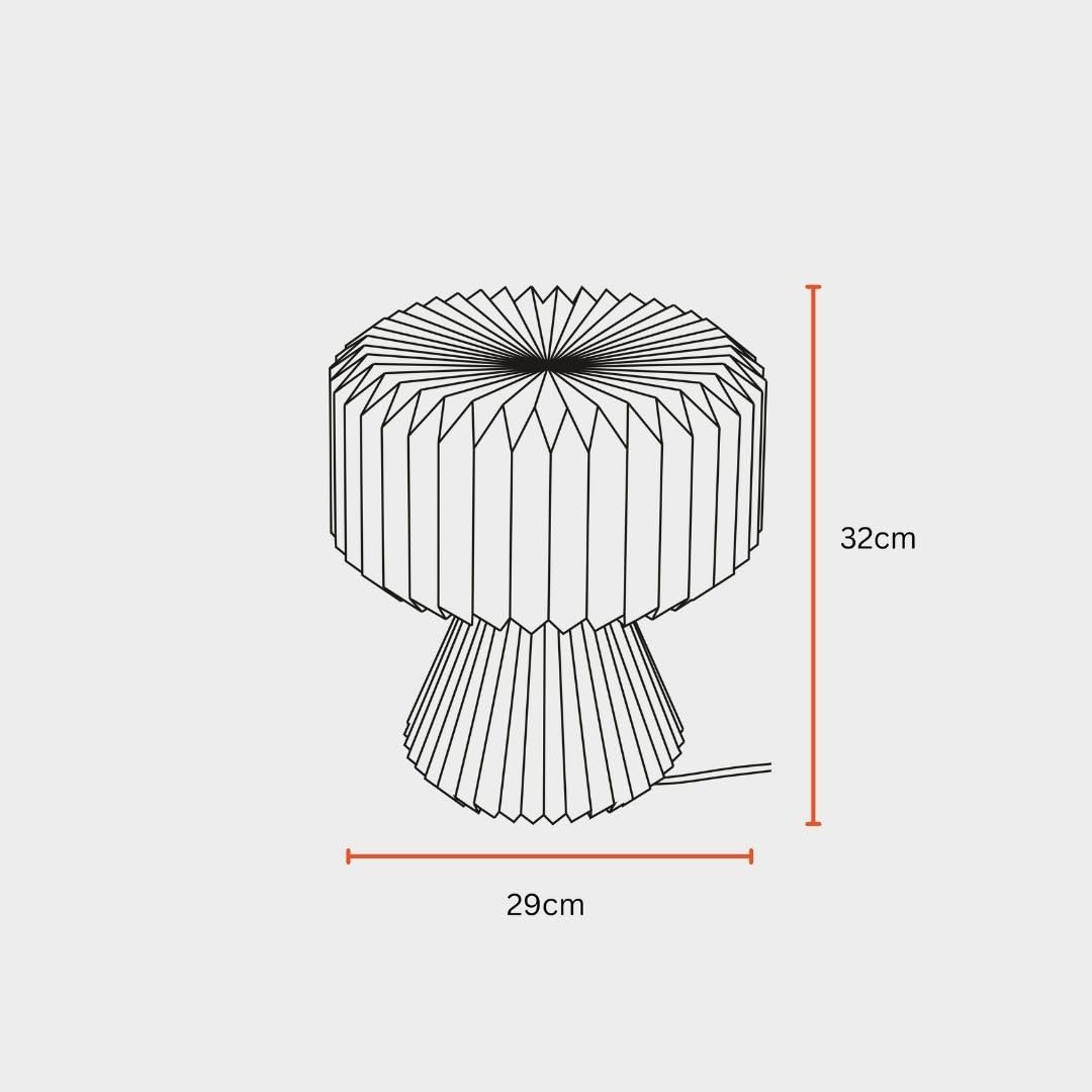 FIG Living Ori Table Lamp for Living Room Decoration, Bedroom, Study and Gifting | 32 cm Tall Origami Design Lampshade | Premium Laminated Paper - Dust and Water Resisant | Ambient Night Lamp
