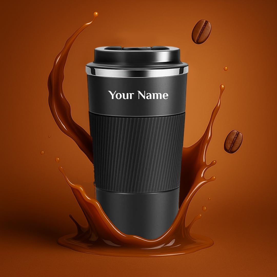 Personalized Coffee Tumbler with Name Customized Travel Mug with Lid, Coffee Mug for Men and Women, Valentine's Day Gifts, Corporate Gifts for Employee (Black 510ml) - Image 3