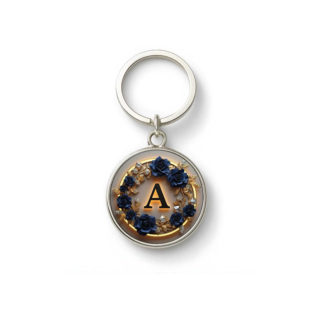 MG | Premium Alphabet & Initial Metal Keychain for Bags & Keys | Double-Sided | Personalized Initial Charm Keyring | Heavy-Duty Metal | Perfect for Gifting & Daily Use - Image 2