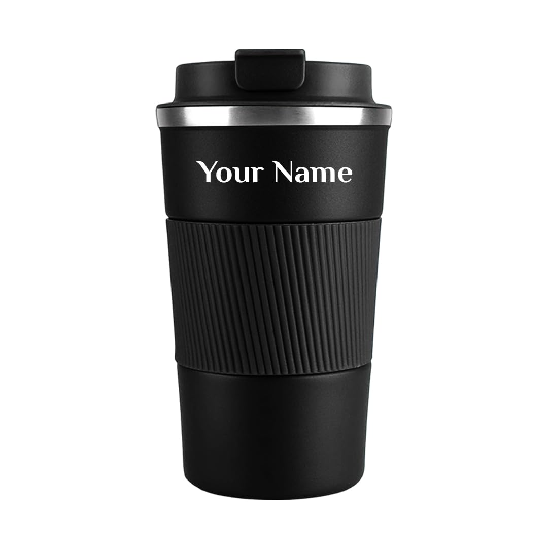 Personalized Coffee Tumbler with Name Customized Travel Mug with Lid, Coffee Mug for Men and Women, Valentine's Day Gifts, Corporate Gifts for Employee (Black 510ml) - Image 2