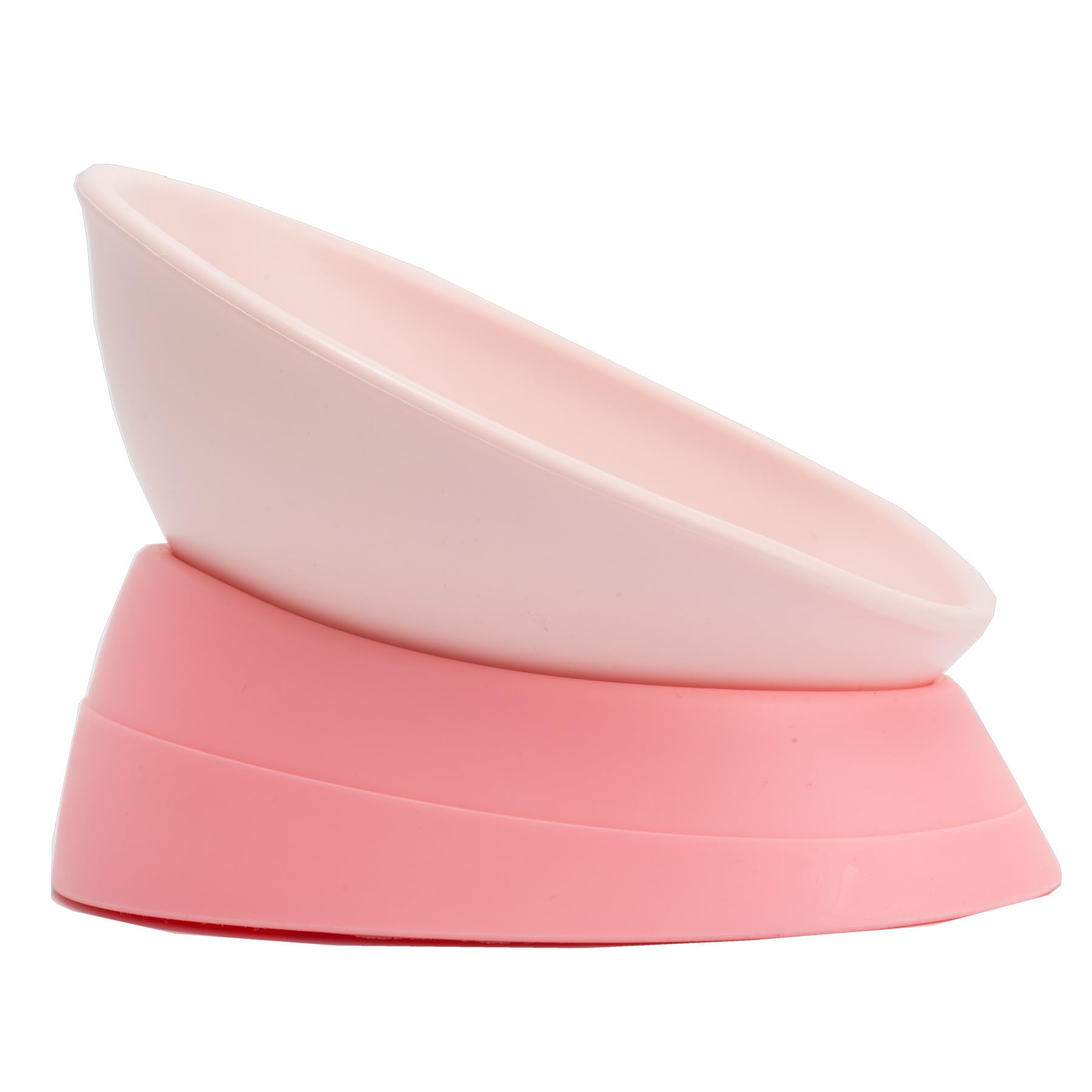 JWPC Bulldog Bowl Anti-Slip Dog Cat Dish Detachable Rubber Dog Bowl Pet Sterile Tilted Pet Feeder Slope Base,Pink - Image 2