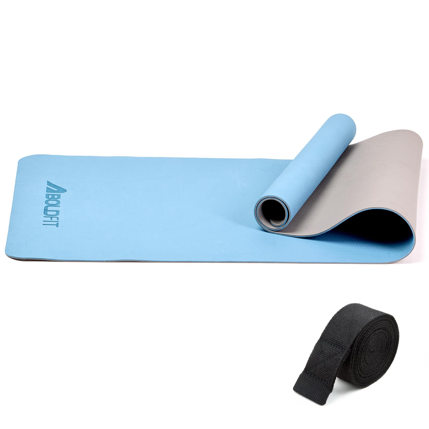Boldfit Yoga Mats For Women Men Exercise Mat For Home Gym Anti Slip 6mm Workout Yoga Mat Gym Mats - Beetle Grey, Ethylene Vinyl Acetate - Image 2