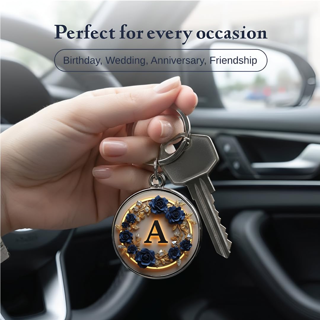 MG | Premium Alphabet & Initial Metal Keychain for Bags & Keys | Double-Sided | Personalized Initial Charm Keyring | Heavy-Duty Metal | Perfect for Gifting & Daily Use - Image 5