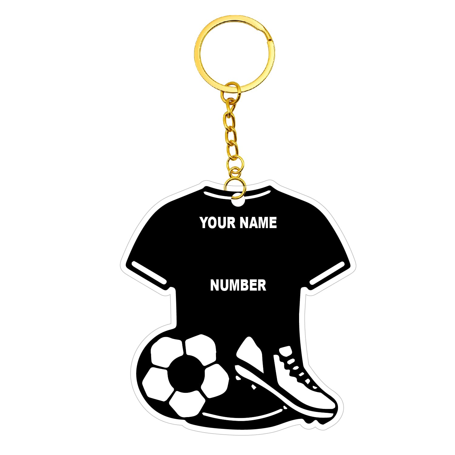 woopme Customized Football Jersey Keychain For Bike Car & Backpacks | Personalized Soccer Keychain with Name & Number | Transparent, Gift - Image 2