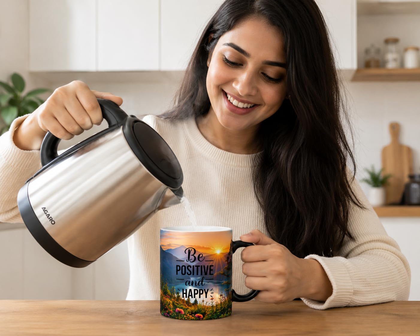 Personalized Magic Mug Custom Photo Mug Heat Sensitive Color Changing Coffee Mug Customized Gift for Birthday Anniversary Couple Gift Black 325ml