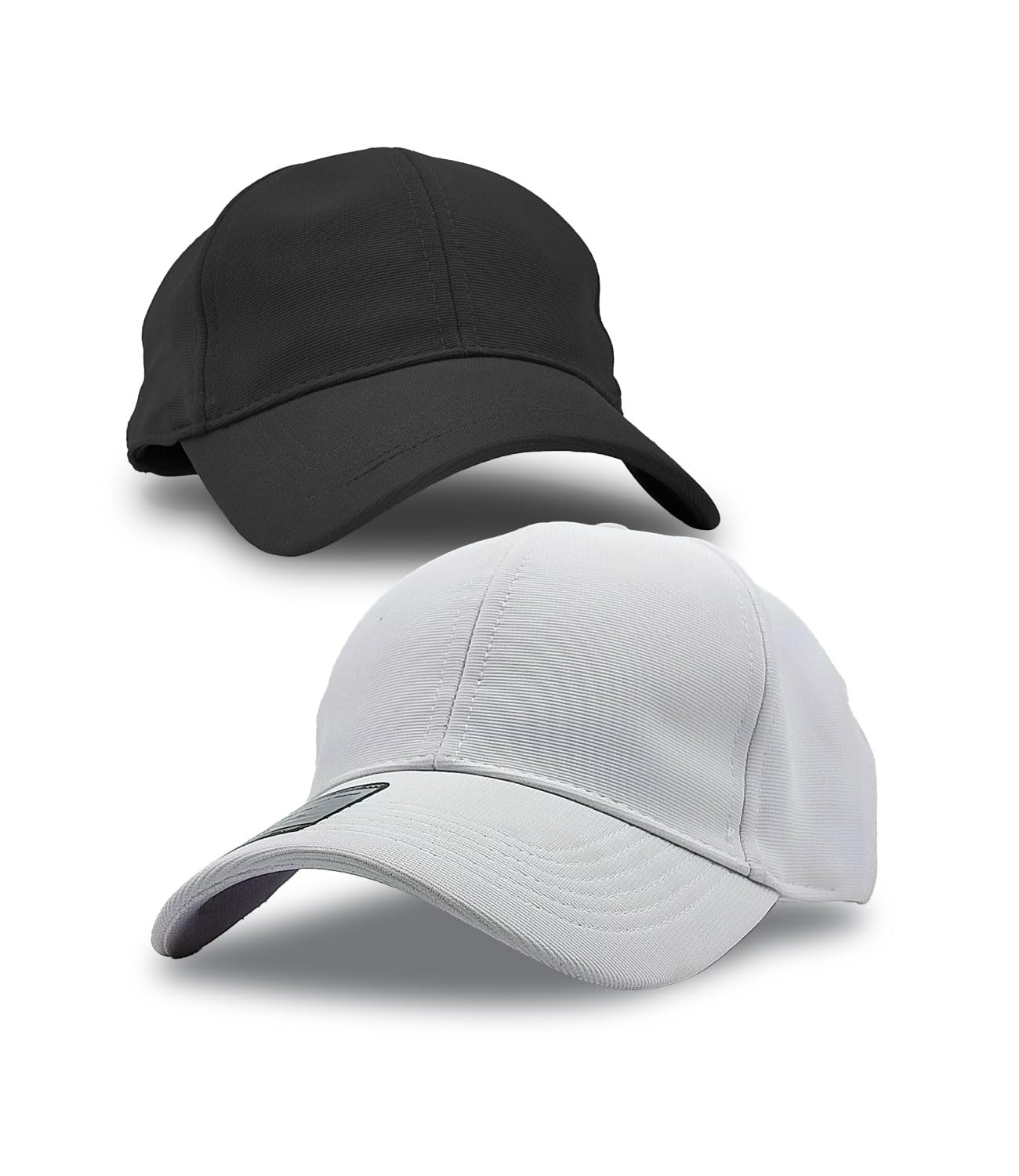 AWG ALL WEATHER GEAR Baseball Cap for Men – Black & White Combo, Pack of 2 | UPF 50+ Sun Protection, Moisture-Wicking Sweat Band | Gym, Cricket, Golf Free Size for Teens, Men & Women - Image 2