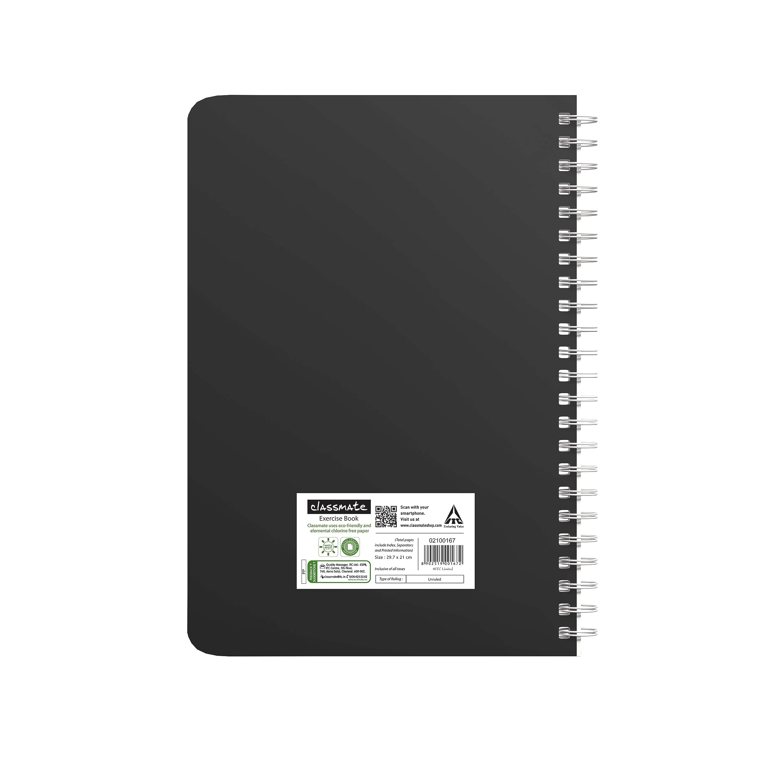 ITC Classmate Pulse| 6 Subject Spiral Notebook | 297 mm x 210 mm | Unruled | 500 Pages | Pack of 1 - Image 4