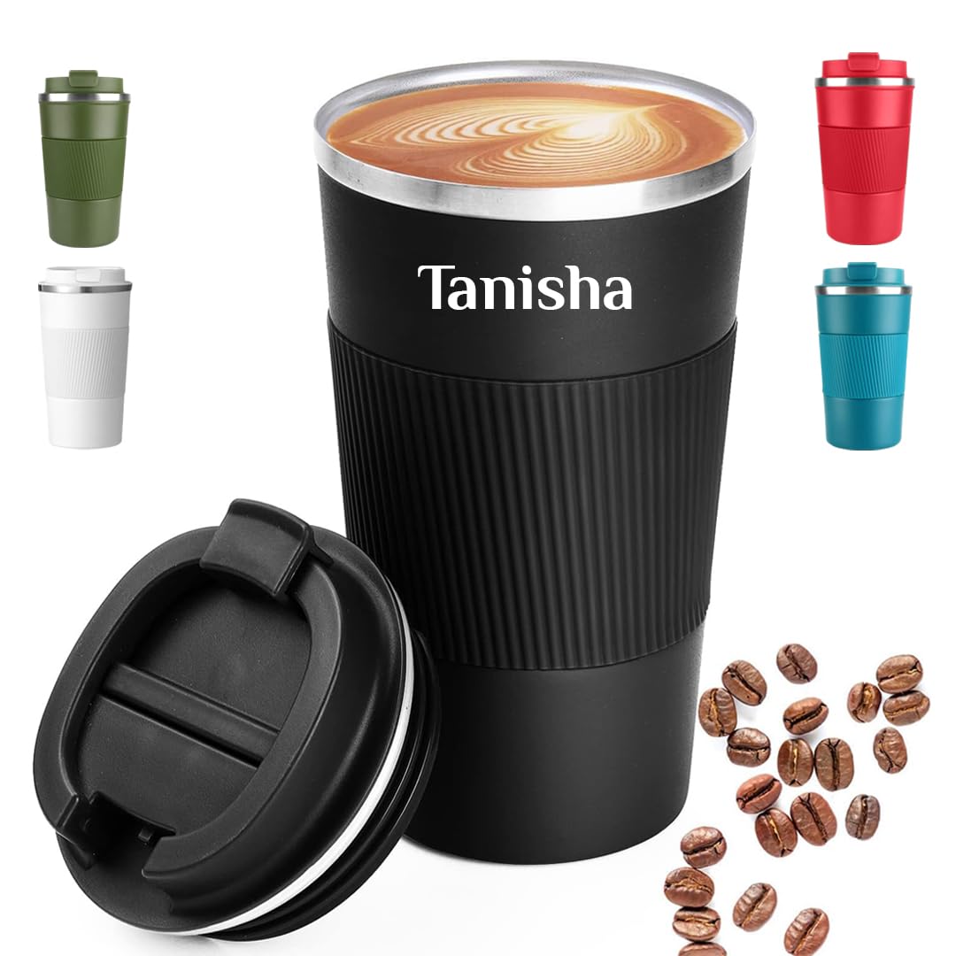 Personalized Coffee Tumbler with Name Customized Travel Mug with Lid, Coffee Mug for Men and Women, Valentine's Day Gifts, Corporate Gifts for Employee (Black 510ml) - Image 4