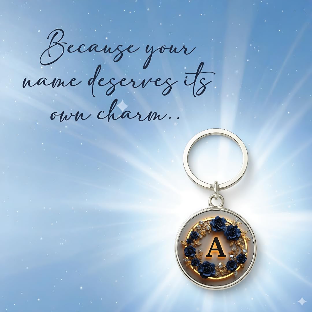 magical gifts MG | Premium Alphabet & Initial Metal Keychain for Bags & Keys | Double-Sided | Personalized Initial Charm Keyring | Heavy-Duty Metal | Perfect for Gifting & Daily Use