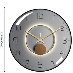 TEKCOOL Wall Clock 12" Silent Quartz Decorative Wall Clock Non-Ticking Classic Digital Clock Battery Operated Round Easy to Read Handheld Complete Home/Kitchen/Bedroom(407),