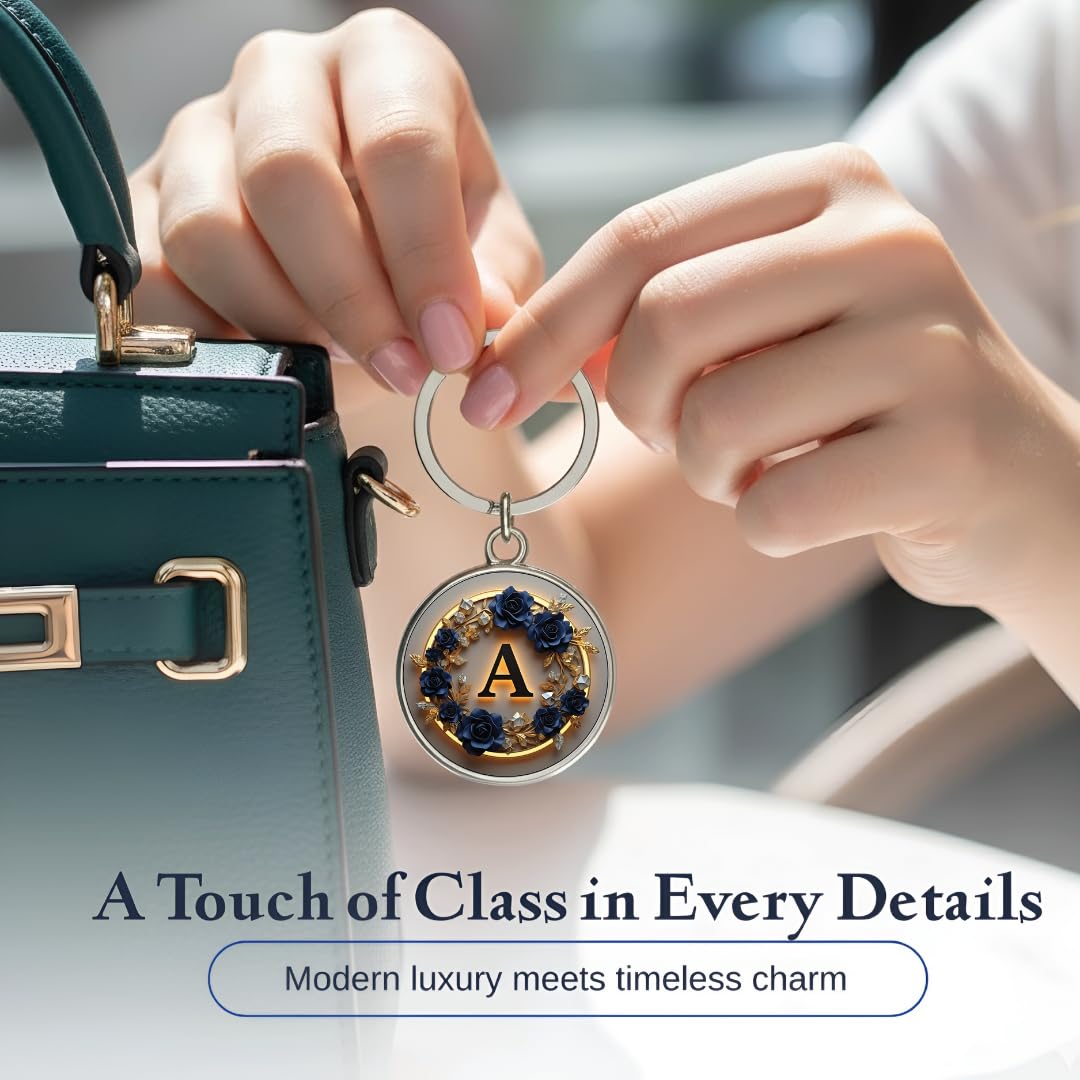 MG | Premium Alphabet & Initial Metal Keychain for Bags & Keys | Double-Sided | Personalized Initial Charm Keyring | Heavy-Duty Metal | Perfect for Gifting & Daily Use - Image 4