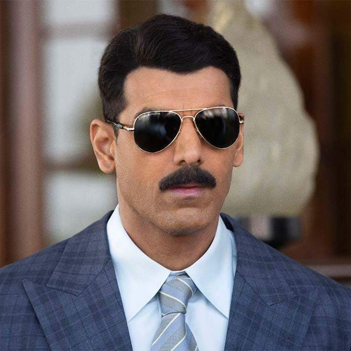 Louis Kouros Airomade Aviator Classic 3517 sunglasses | Gold Frame | Black Lens | Mirror Lens | 400 UV Protection | For Men & Women | Medium | 62 mm Lens Width - Image 3