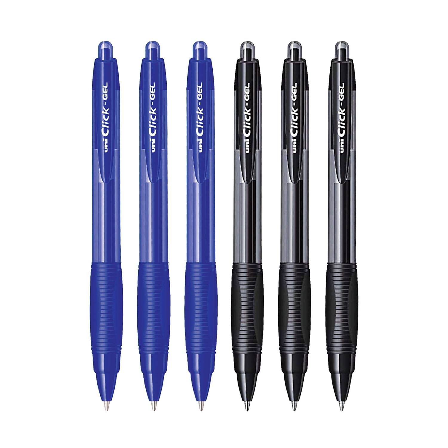 uni-ball Click Gel X SGR7 0.7 mm Retractable Gel Pens, 3 Blue & 3 Black Ink, Pack of 6 - Image 2