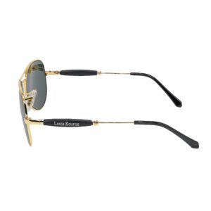 Louis Kouros Airomade Aviator Classic 3517 sunglasses | Gold Frame | Black Lens | Mirror Lens | 400 UV Protection | For Men & Women | Medium | 62 mm Lens Width