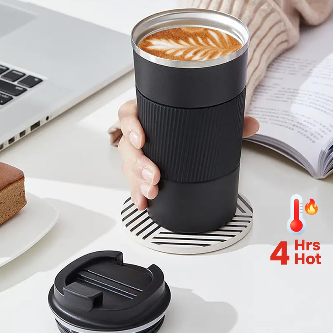 Personalized Coffee Tumbler with Name Customized Travel Mug with Lid, Coffee Mug for Men and Women, Valentine's Day Gifts, Corporate Gifts for Employee (Black 510ml) - Image 9