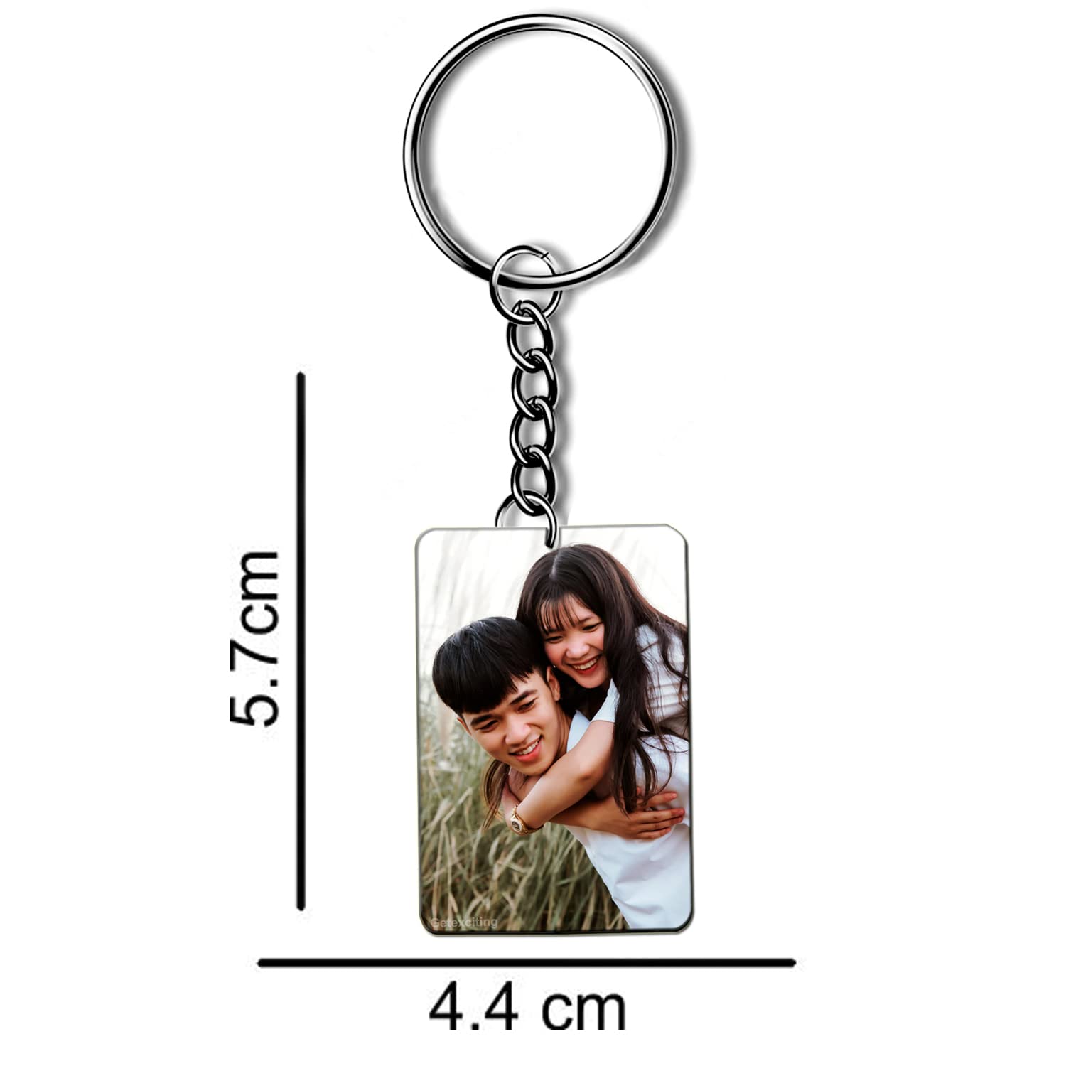 Getexciting Photo Keychain For Men, Girls, Friends, Car, Bike Customised/Personalized Keyring With Picture Gifts For Birthday, Anniversary 6.3cm x3.7cm Wooden MDF Set of 2 Key chins - Image 7