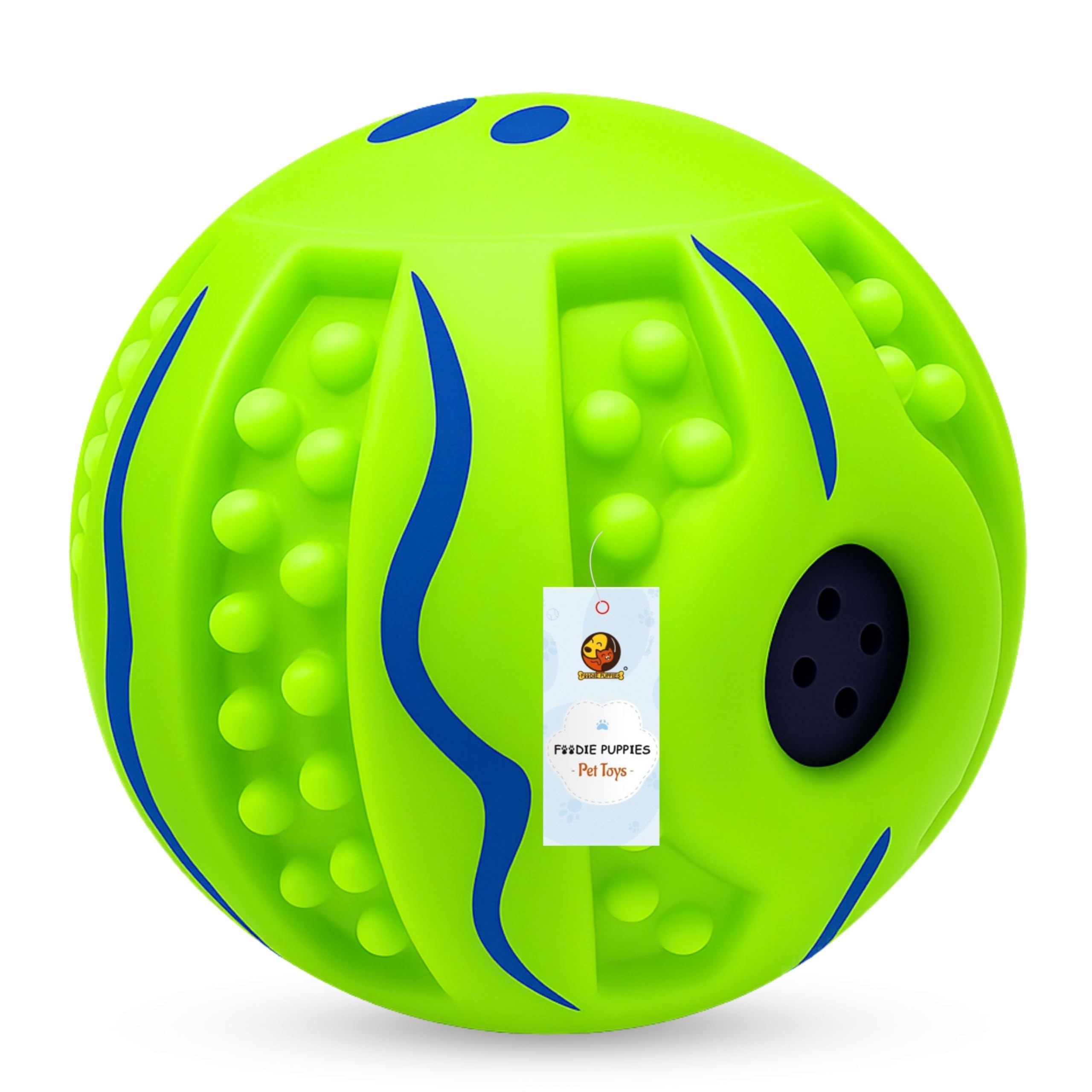 Foodie Puppies Interactive Hard Squeaky Ball for Dogs - (Wobble Ball, Large) | Suitable for Large Breeds | IQ Teething Toy with Random Bumps | Helps Keep Dogs Happy, Healthy, Fit and Safe (SIZE: 14cm) - Image 2