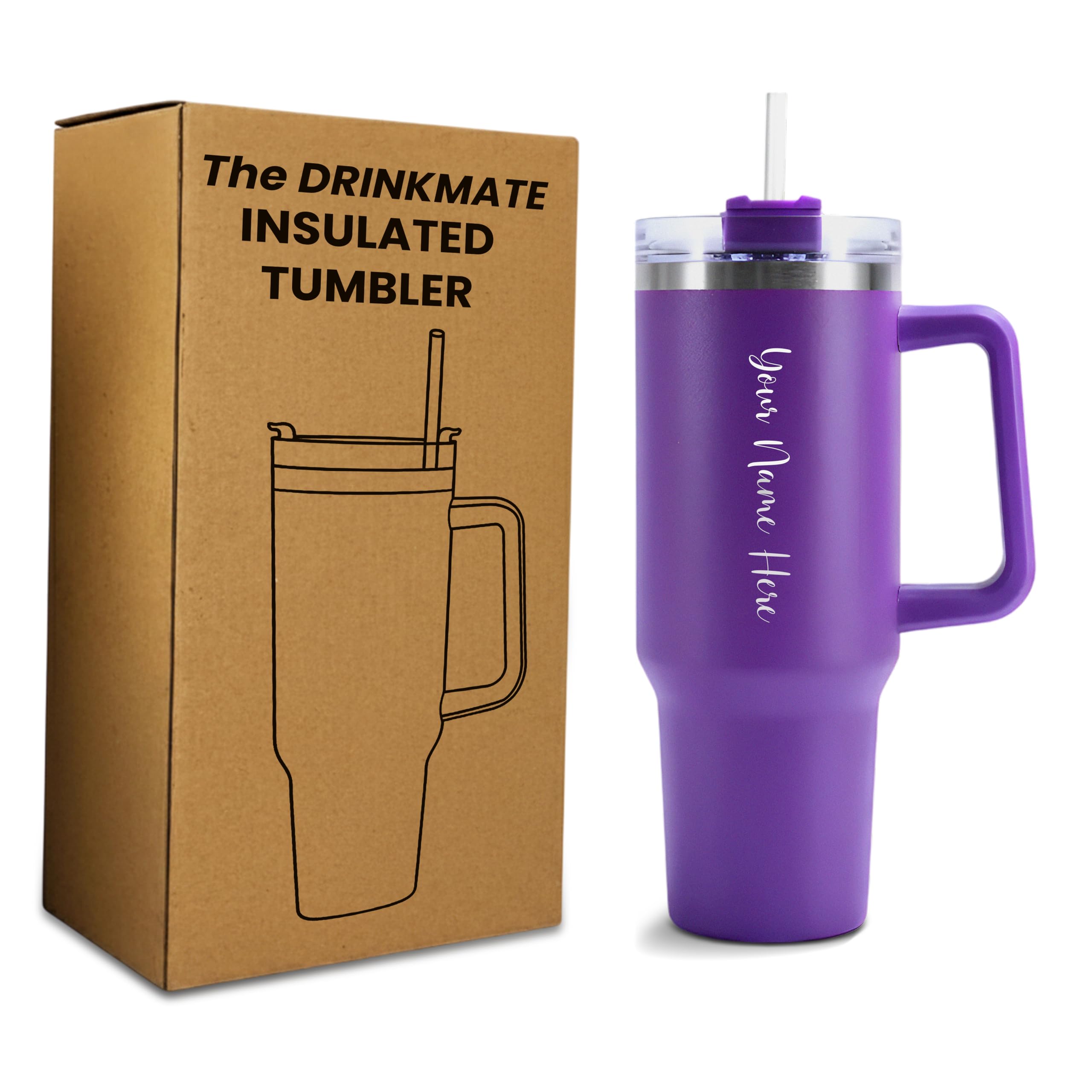Customized Tumbler with Name, 1200 ML Stainless Steel Travel Mug with Straw, Lid & Handle, Personalised Sipper Water Bottle for Women, Men & Girls, Anniversary Birthday Gift for Office & Gym Use - Image 2