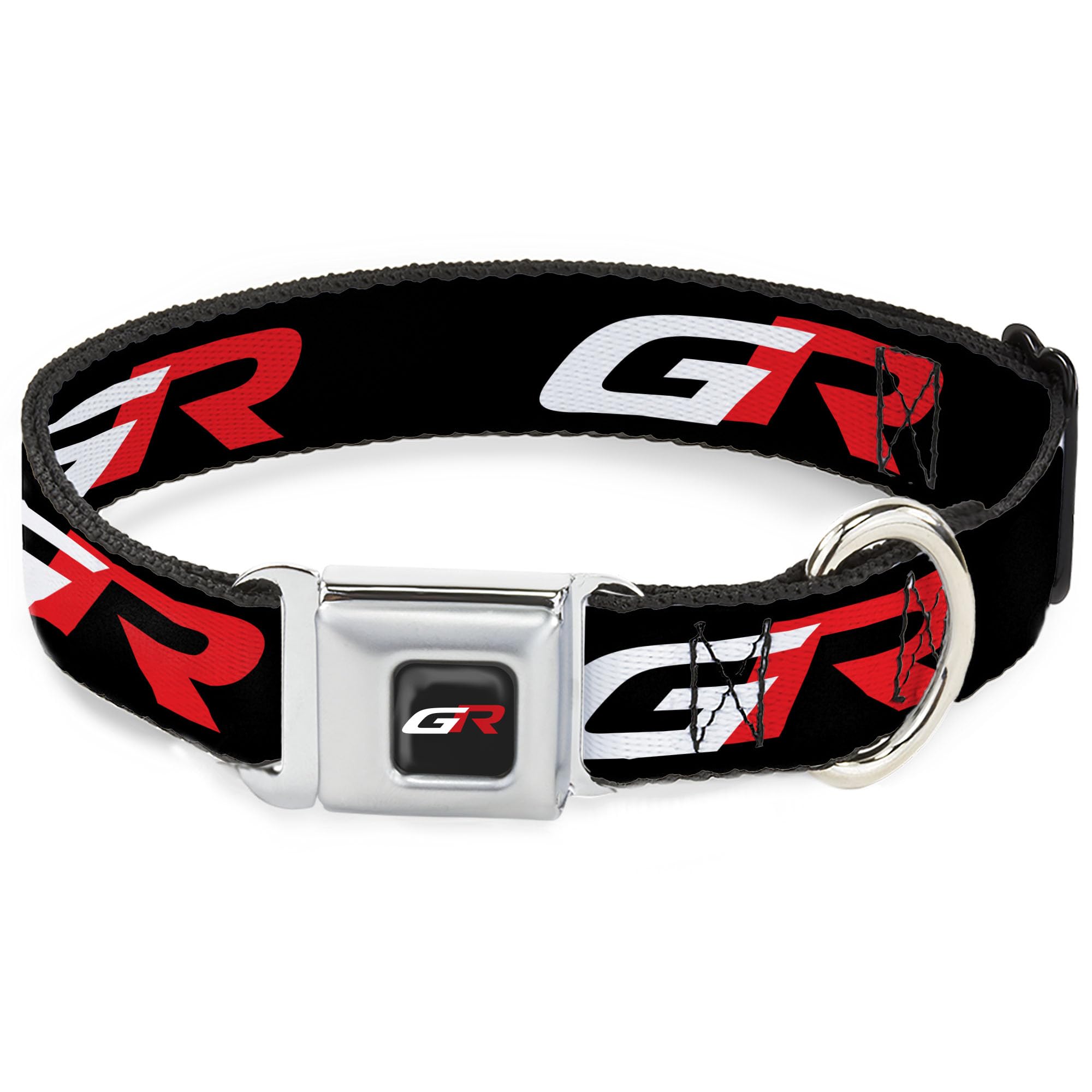 Toyota Pet Collar, Dog Collar Metal Seatbelt Buckle, Toyota Gazoo Racing GR Logo and Text Black White Red, 15 to 24 Inches 1.0 Inch Wide - Image 2
