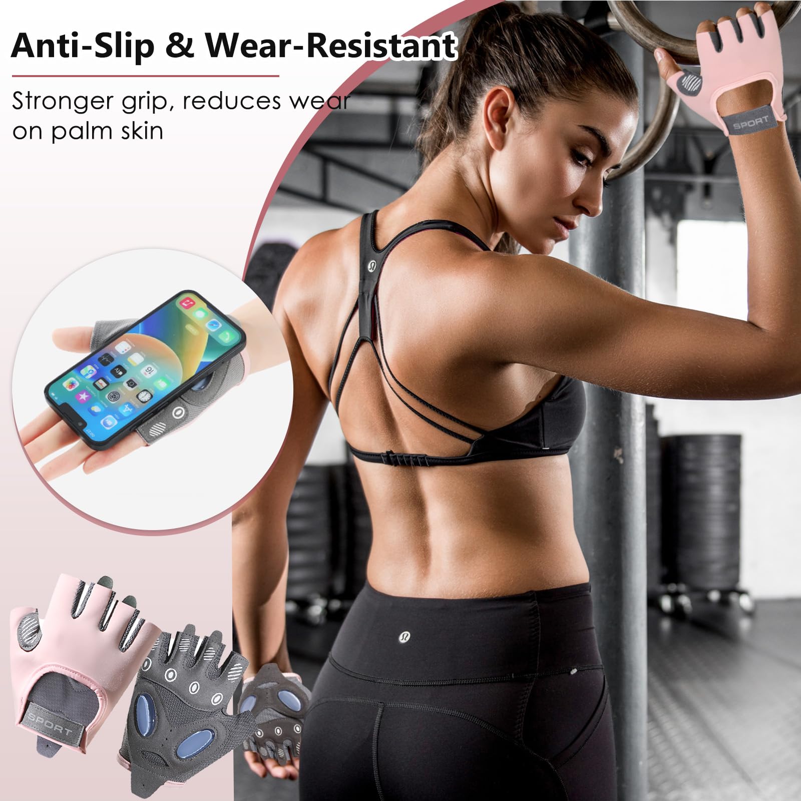 TecoKart® Gym Gloves Half Hand Gloves for Women Weight Lifting Gloves for Gym Workout Bike Gloves Gym Accessories for Women Liquid Silicone Anti-Slip and Wear-Resistant Hand Gloves for Women & Men - Image 6
