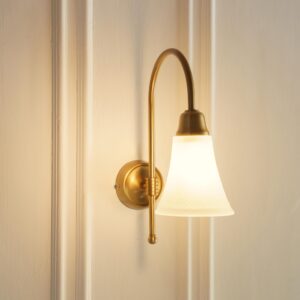 Divine Trends Hockey Wall Lamp Antique Brass Finish with Hammered Frosted Glass Shade for Living Room, Bedroom, Home Decoration Wall Light - Pack of 1