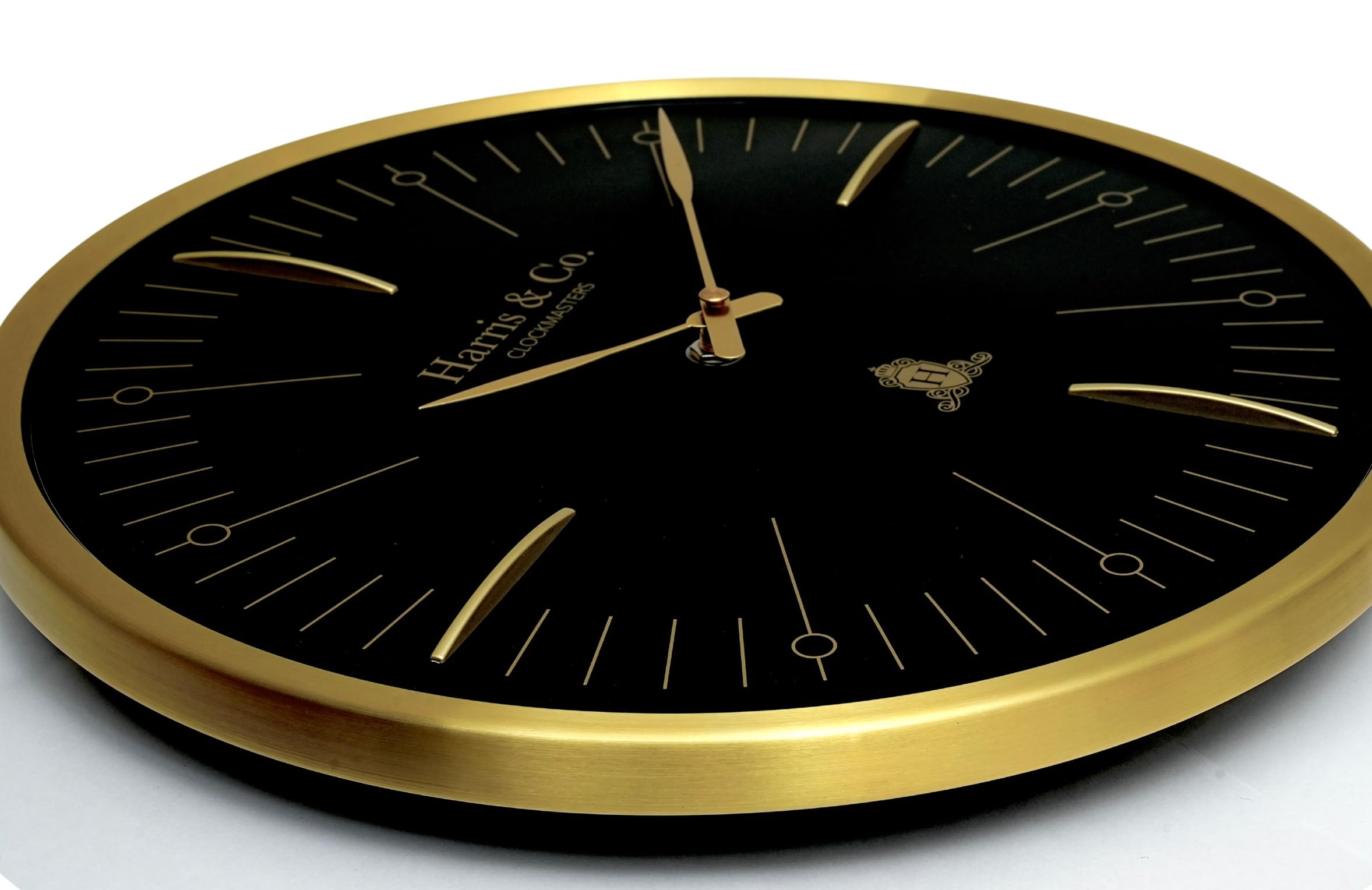 HARRIS & CO. CLOCKMASTERS Metal Luxury Pendulum Analog Wall Clock,Silent Sweep Noiseless Technology 13 Inch Gold, Model-Knightsbridge - Image 4