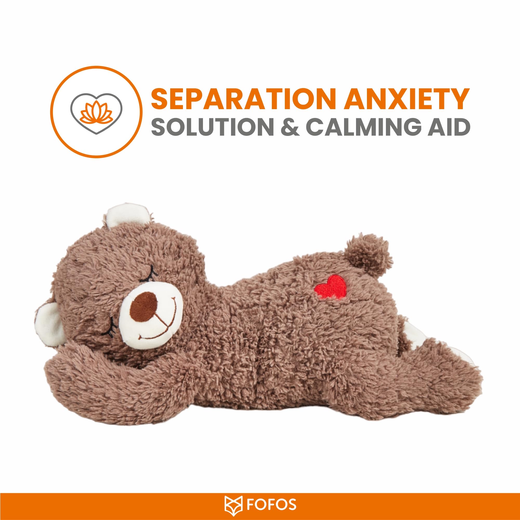 BarkButler x FOFOS Heartbeat Bear - Plush Toys for Dogs, Interactive Dog Toys for Medium Dogs (0-20kgs) - Brown - Image 4