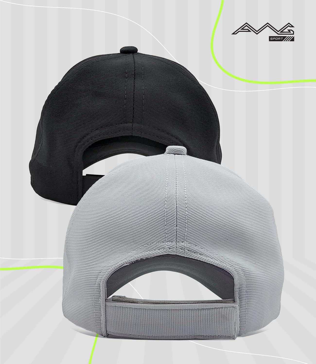 AWG ALL WEATHER GEAR Baseball Cap for Men – Black & White Combo, Pack of 2 | UPF 50+ Sun Protection, Moisture-Wicking Sweat Band | Gym, Cricket, Golf Free Size for Teens, Men & Women - Image 5