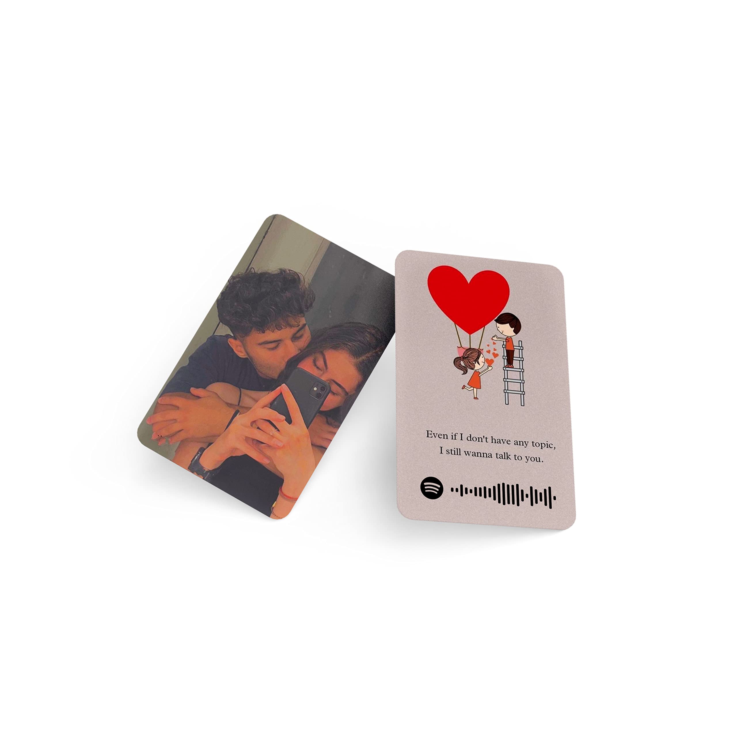 Fairus Customized Wallet Card - Your Photo, Illustration Or Bitmoji, Message, Spotify Song Code Backside Best For Special Occasion Gift For Loved One For Thanksgiving (Your Upload) - Image 2