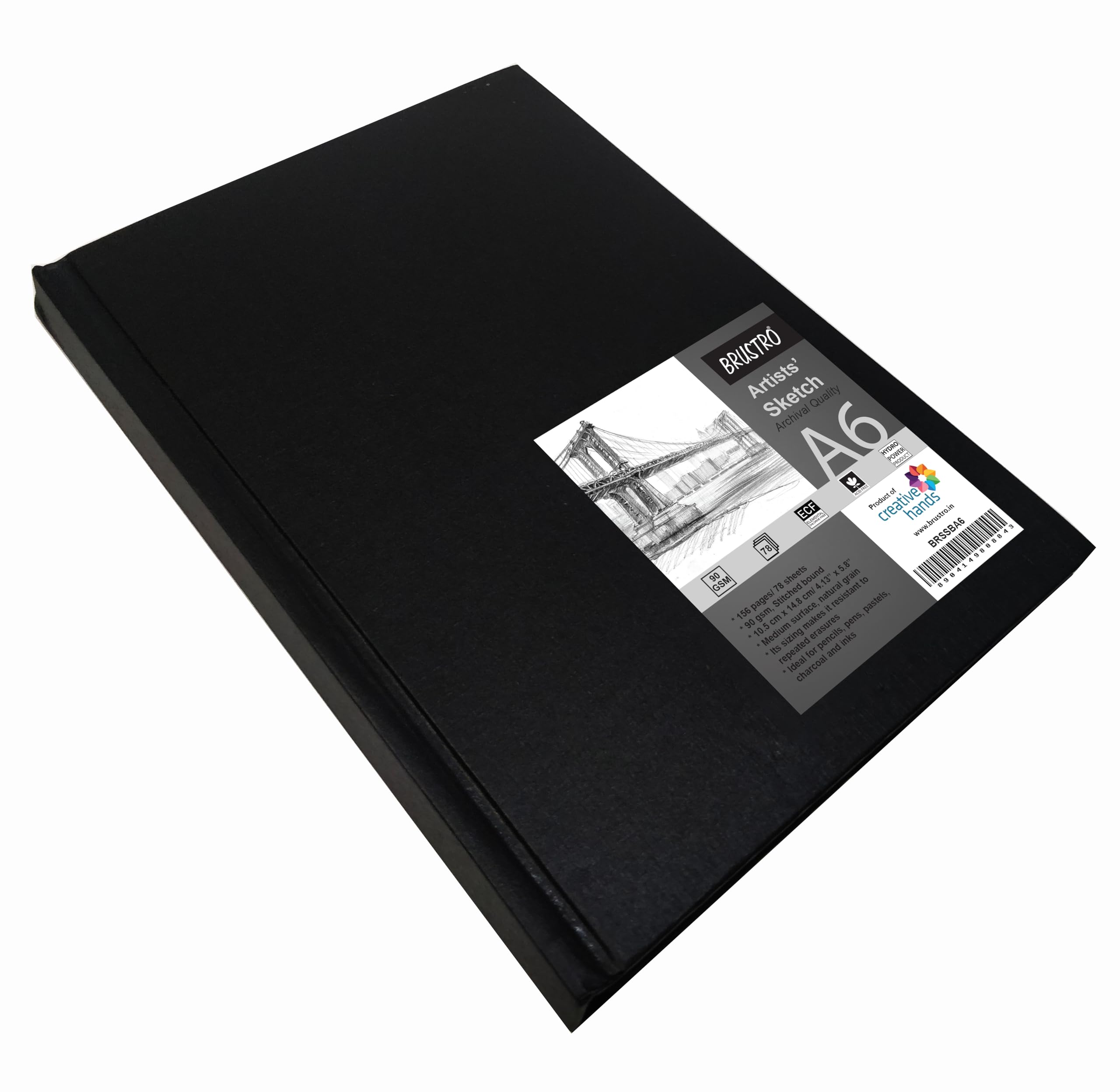 Brustro Artists Sketch Book A6 Size Stitched Bound 156 Pages 90 GSM (Acid Free), Medium Surface, Natural Grain | Ideal for Sketching,Shading,Drawing with Pencil,Charcoal,Graphite - Image 3