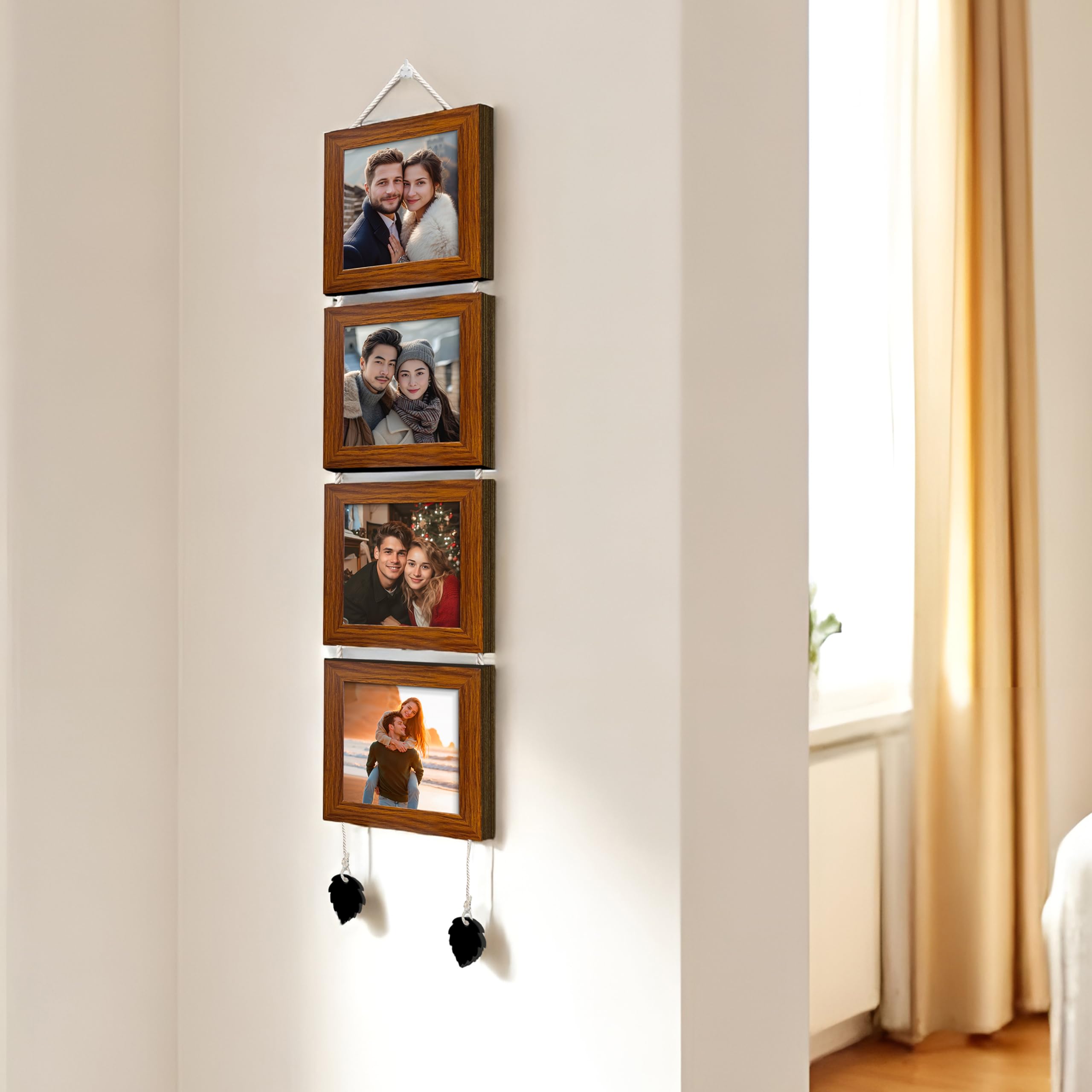 Art Street Photo Frame For Wall Decor Hanging Picture Frame For Home and Office Decoration, Valentine Day Gift (Brown, Set Of 4, 5x5 Inches) - Image 2
