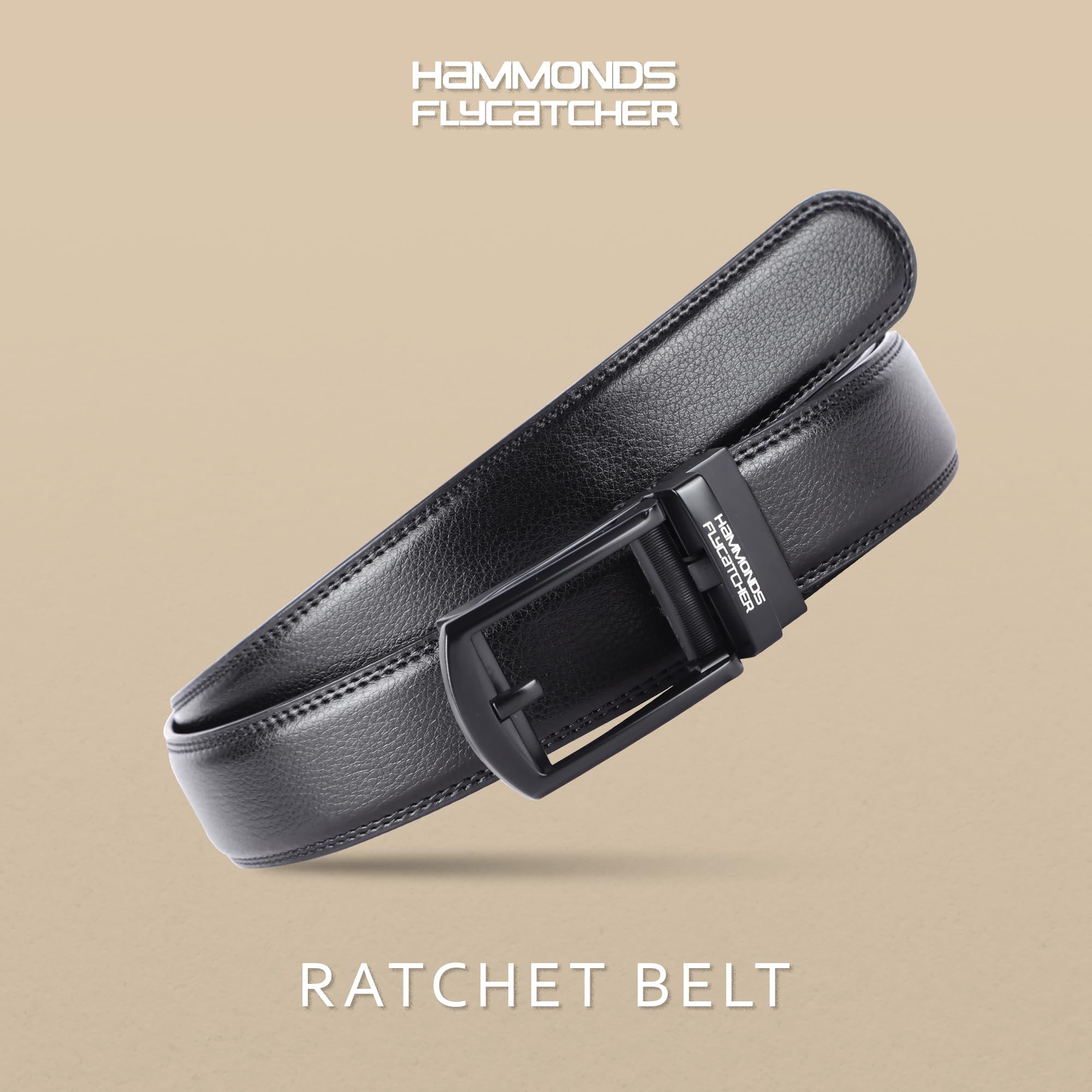 HAMMONDS FLYCATCHER Genuine Leather Belt for Men - Perfect for Formal and Casual Wear - Majestic Black - Adjustable Waistband up to 46 Inches - Autolock Belt for Formal and Casual Wear - Image 3