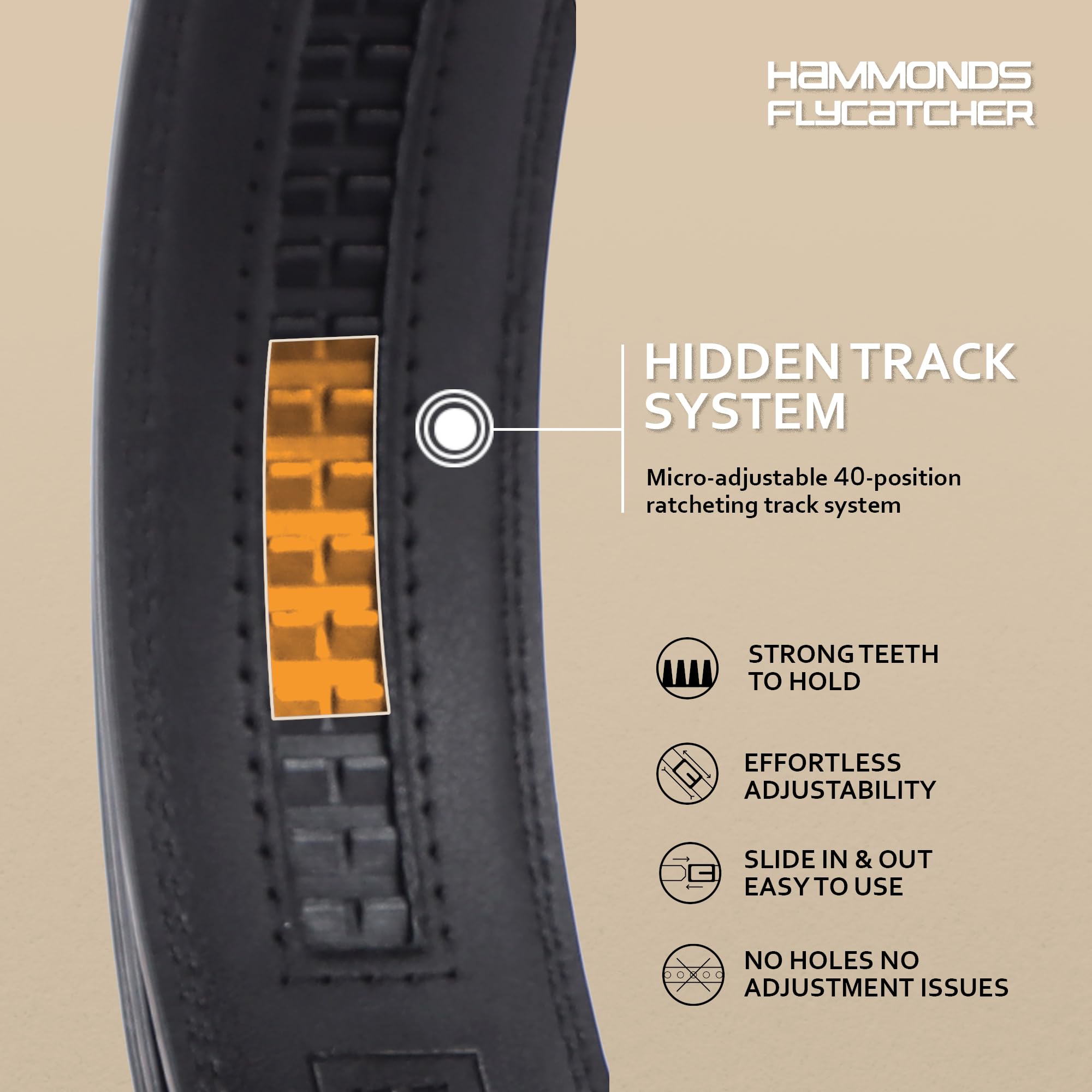 HAMMONDS FLYCATCHER Genuine Leather Belt for Men - Perfect for Formal and Casual Wear - Majestic Black - Adjustable Waistband up to 46 Inches - Autolock Belt for Formal and Casual Wear - Image 6