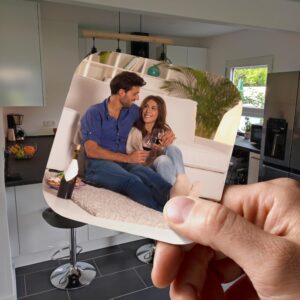 Hesharo® Set of 4 Customized Photo Fridge Magnets Glossy | 3x3 Inch Strong Magnetic Photo Magnets | Fade-Proof, Handmade MDF Décor | Home Kitchen Office Gift | Made in India