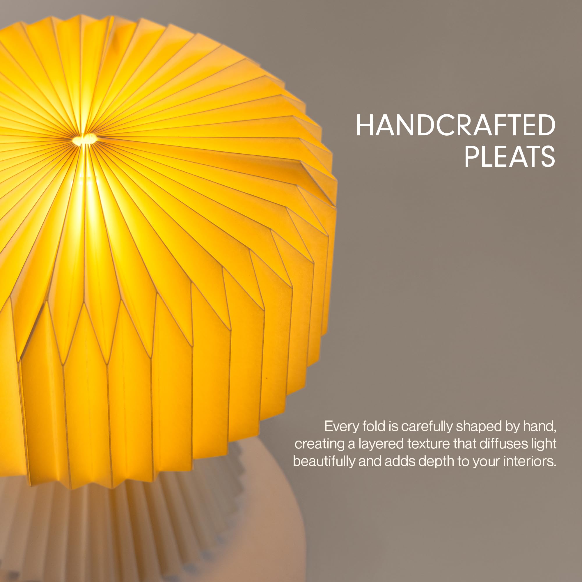 FIG Living Ori Table Lamp for Living Room Decoration, Bedroom, Study and Gifting | 32 cm Tall Origami Design Lampshade | Premium Laminated Paper - Dust and Water Resisant | Ambient Night Lamp - Image 5