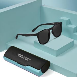EFERMONE® Combo Pack of 2 Polarised Sunglasses Men Women Stylish with Lens Cleaner | TAC UV400 Protection Lens | Unisex (Medium) (2 Sunglasses with Hard Cases and Lens Cleaner) (COMBO 2)