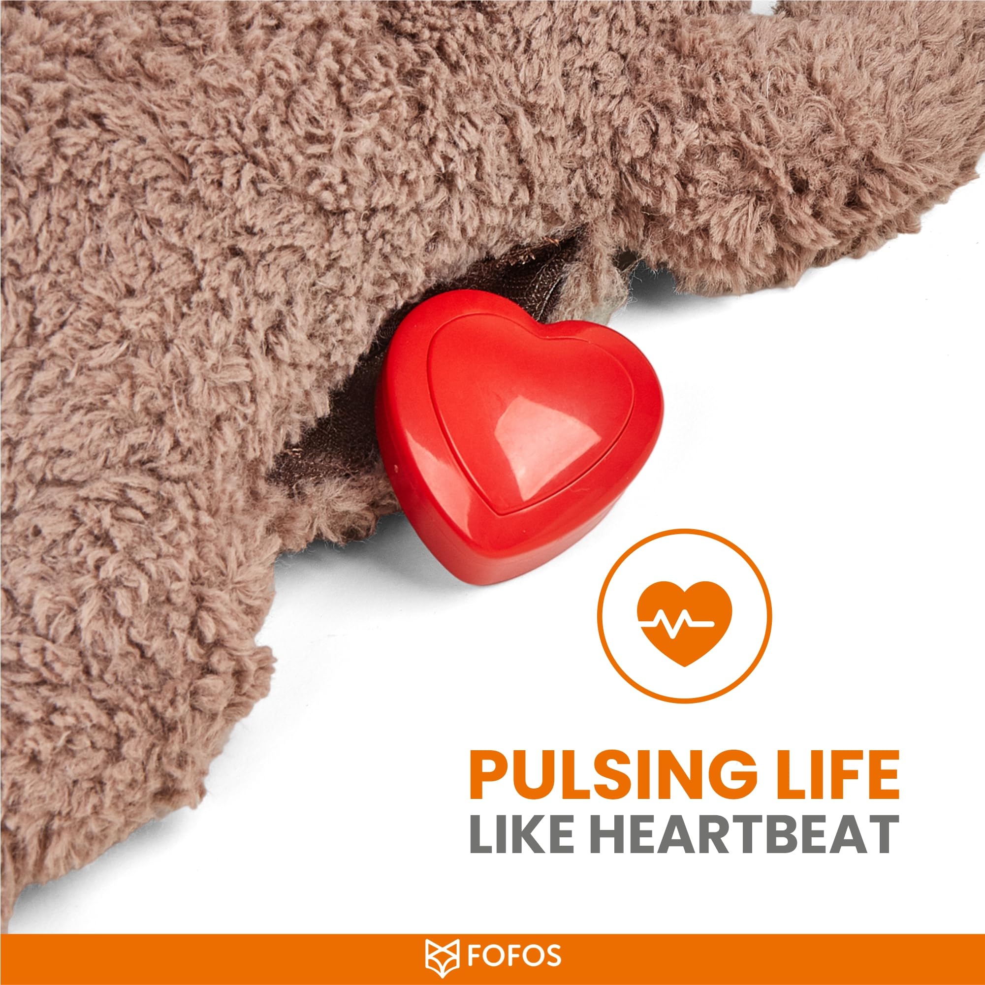 BarkButler x FOFOS Heartbeat Bear - Plush Toys for Dogs, Interactive Dog Toys for Medium Dogs (0-20kgs) - Brown - Image 5