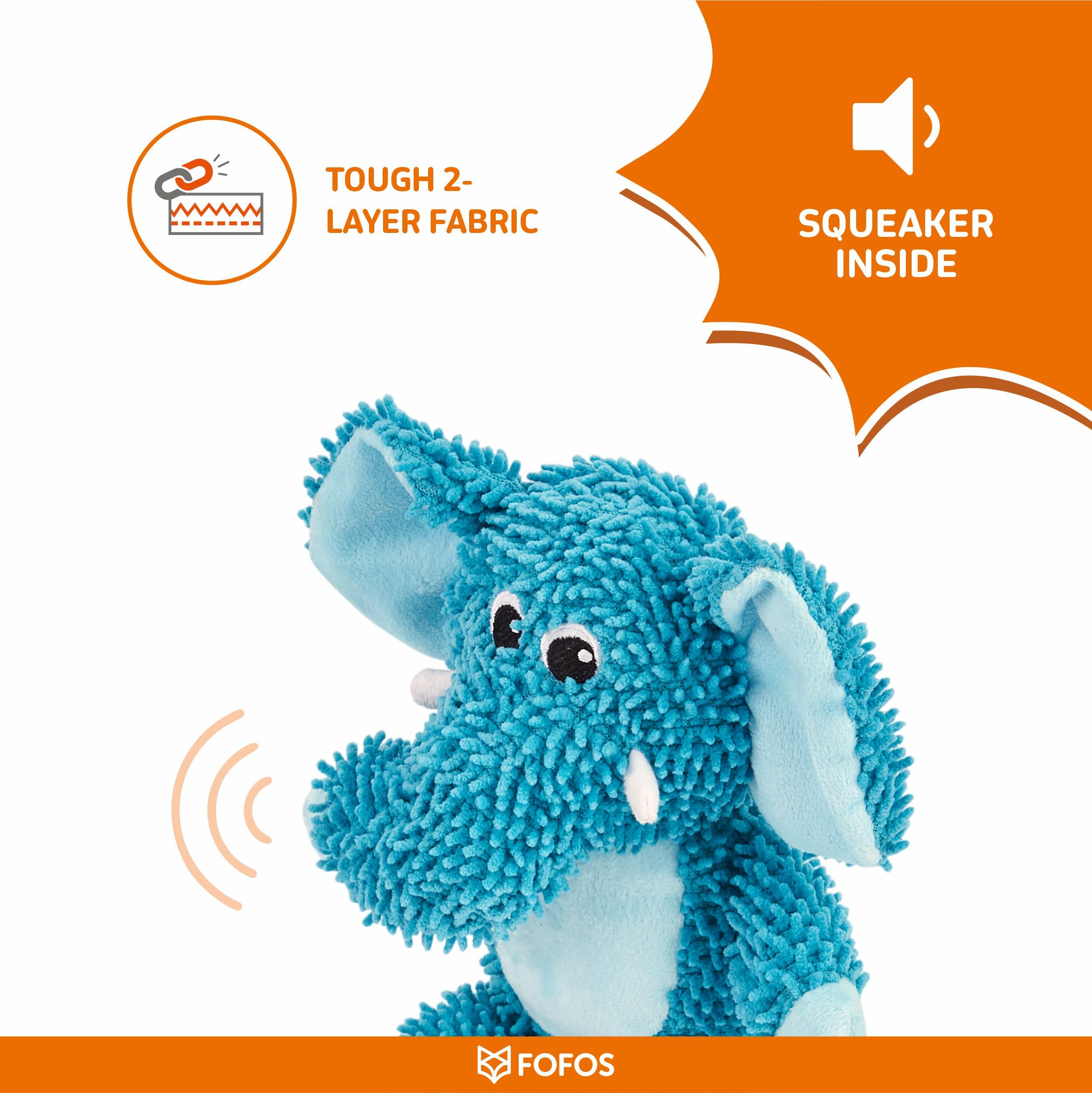 BarkButler x FOFOS Tough Elephant Plush Dog Toy - Soft & Squeaky Toys for Dogs, Dog Toys for Medium Dogs (5-20kgs) - Blue - Image 4