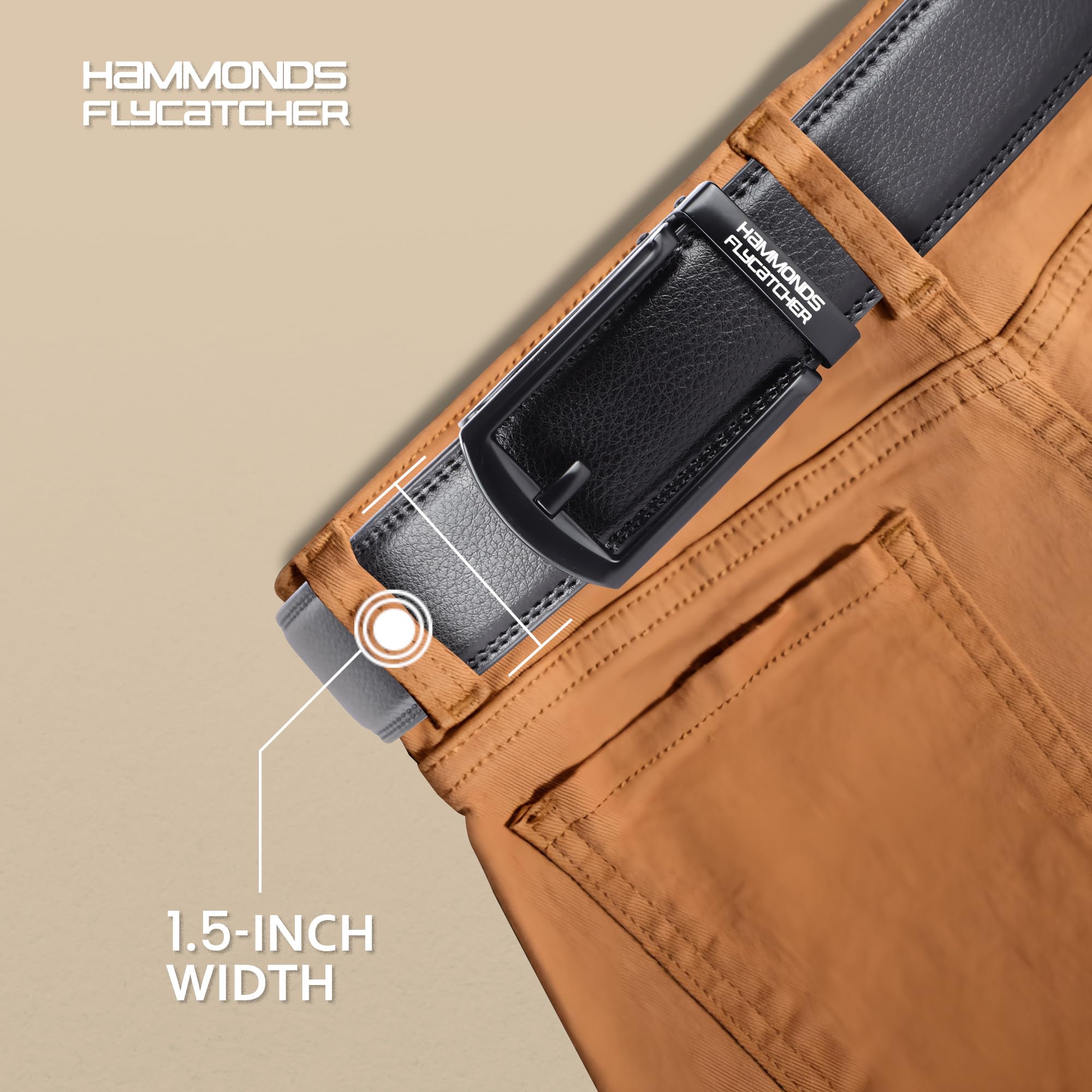 HAMMONDS FLYCATCHER Genuine Leather Belt for Men - Perfect for Formal and Casual Wear - Majestic Black - Adjustable Waistband up to 46 Inches - Autolock Belt for Formal and Casual Wear - Image 7
