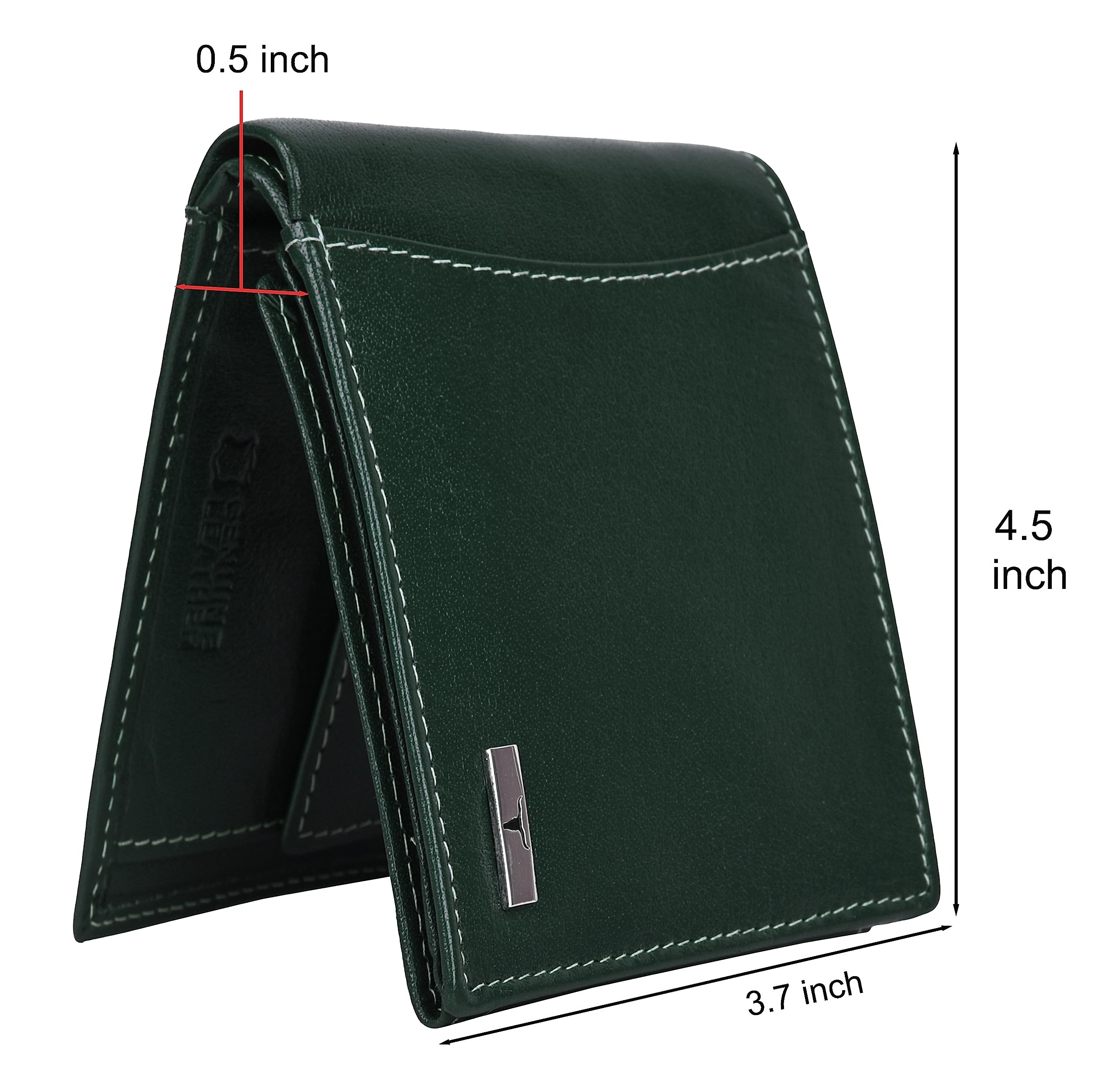 URBAN FOREST Oliver Aniline Green Leather Wallet for Men - Image 7
