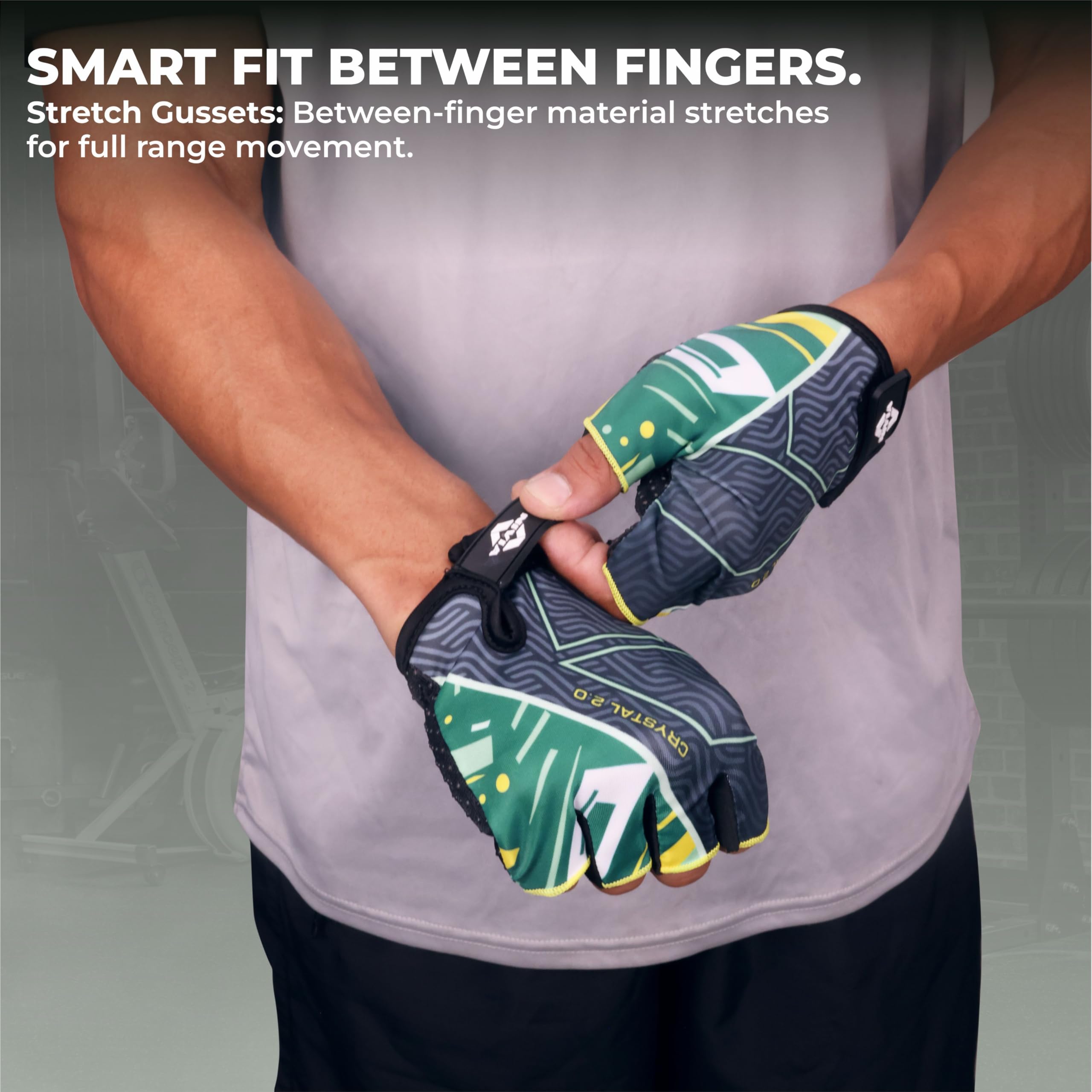 Nivia Crystal 2.0 Gym Gloves for Men & Women, Dotted Padded Palm with Breathable Fabric & Stretch Gussets Between Fingers, Ideal for Cycling, Crossfit, Weightlifting & Fitness Workouts (Green, L) - Image 7
