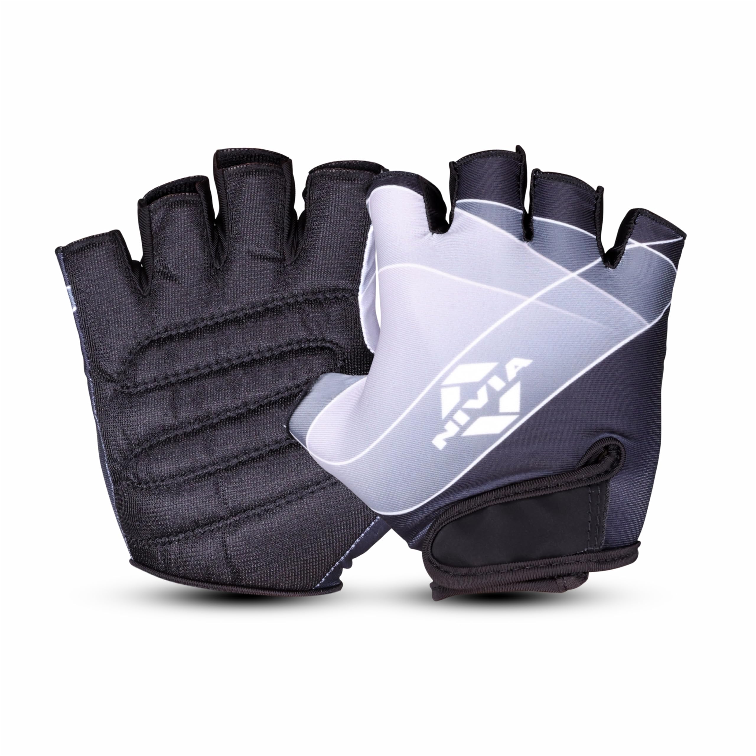 Nivia Crystal 2.0 Gym Gloves for Men & Women, Dotted Padded Palm with Breathable Fabric & Stretch Gussets Between Fingers, Ideal for Cycling, Crossfit, Weightlifting & Fitness Workouts (Black, L) - Image 2