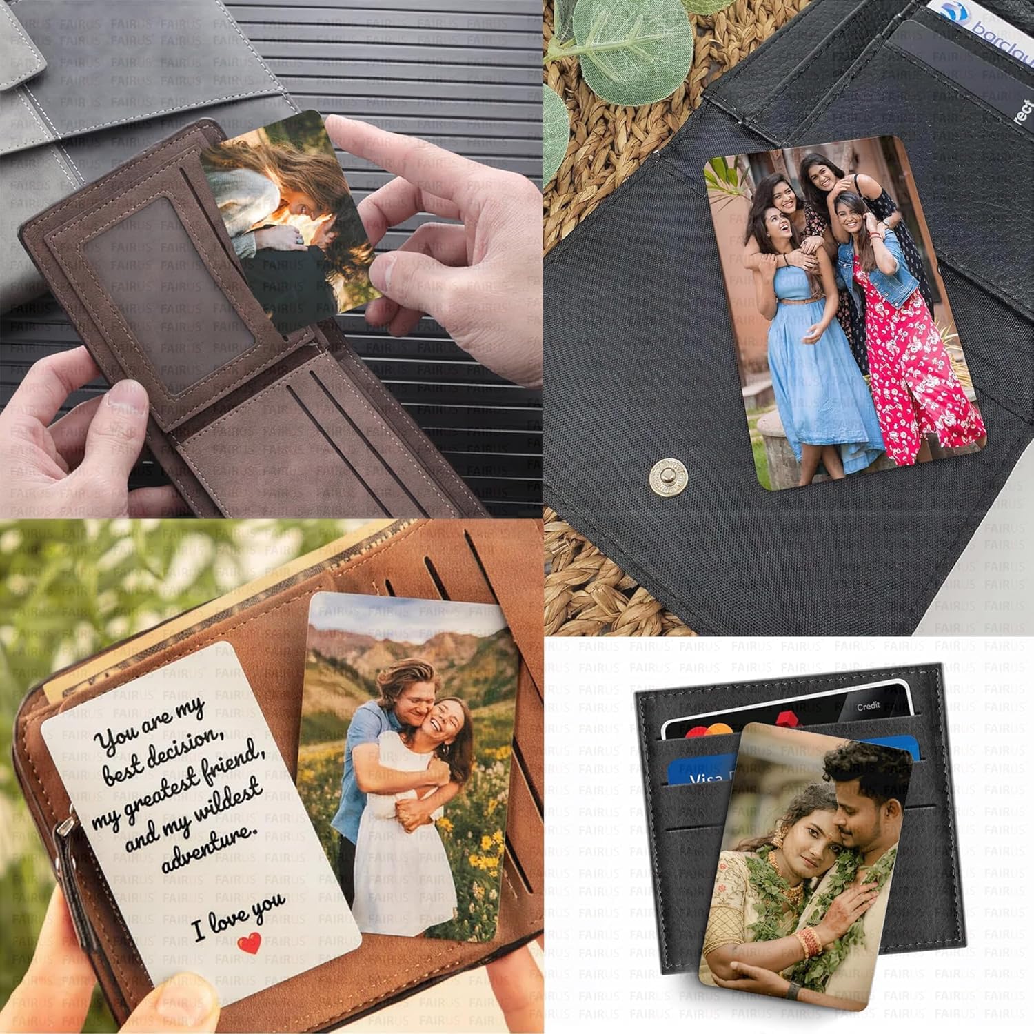Fairus Customized Wallet Card - Your Photo, Illustration Or Bitmoji, Message, Spotify Song Code Backside Best For Special Occasion Gift For Loved One For Thanksgiving (Your Upload) - Image 3