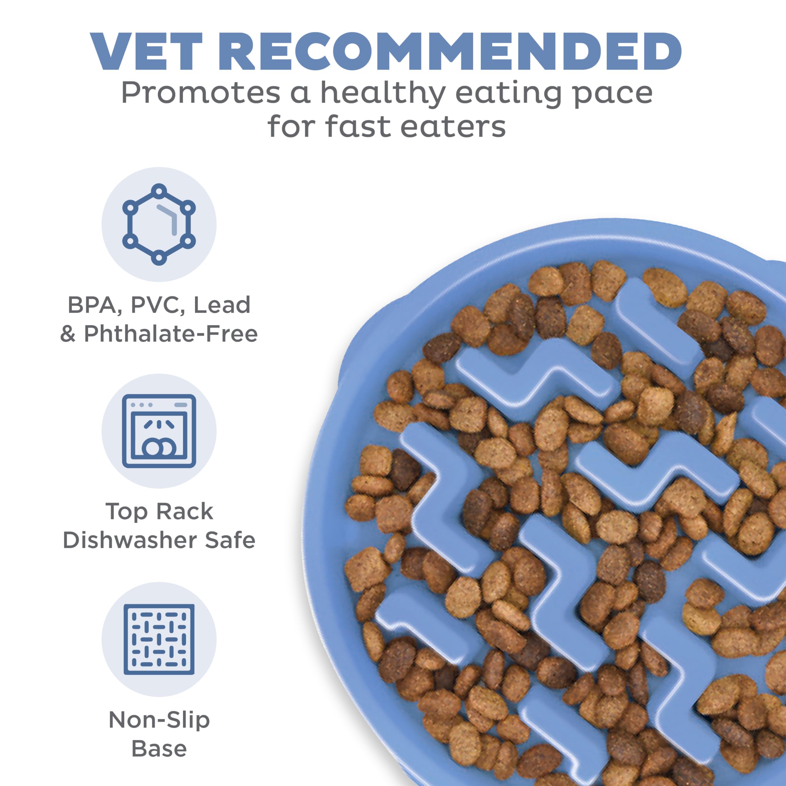 Outward Hound Fun Feeder Slo Bowl Large Blue | Slow Feeder Dog Bowl | Anti Gulping Bowl Reduces Bloat & Improves Digestion - Image 4