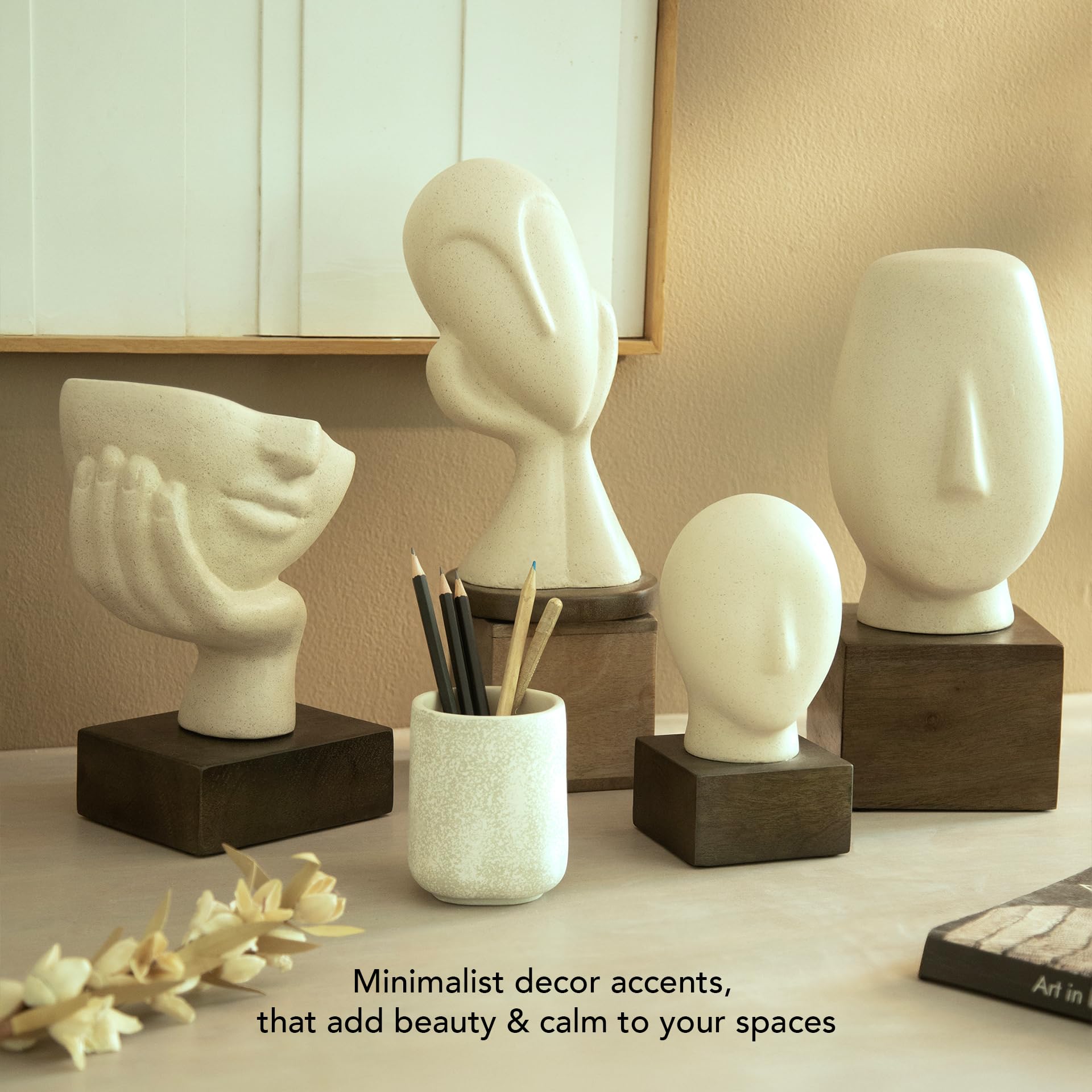 Ellementry Spellbound Face Ecomix Sculpture 27 cm Tall, Home Décor Showpiece Figurine for Living Room & Office, Modern Asthetic Tabletop Decorative Accent, Unique Gift Item for Shelf Decoration - Image 5