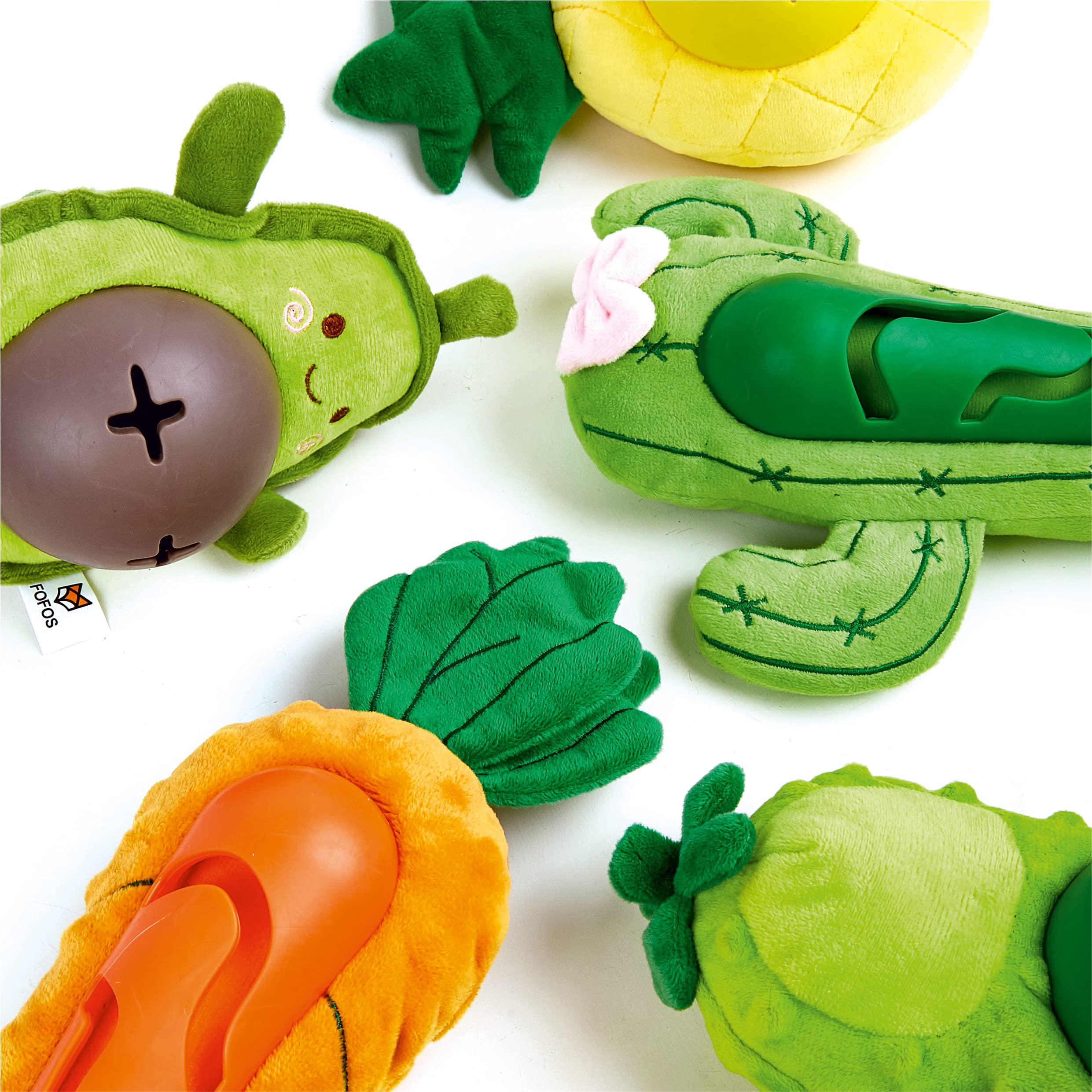 BarkButler x FOFOS Avocado Treat Dispensing Squeaky Plush Dog Toy - Green, Squeaker Inside, Multi Material Soft Toys, Durable Reinforced Fabric, Interactive Dog Toys for All Breeds XS-M (0-20kgs) - Image 8