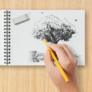 Anupam Sketch-O Sketchbook A5 | 60 Sheet 120 Pages | 140GSM | Durable Acid Free Drawing Paper |Top Spiral-Bound Sketchpad for Artists Kids & Professionals for Marker Colored Pencil Charcoal