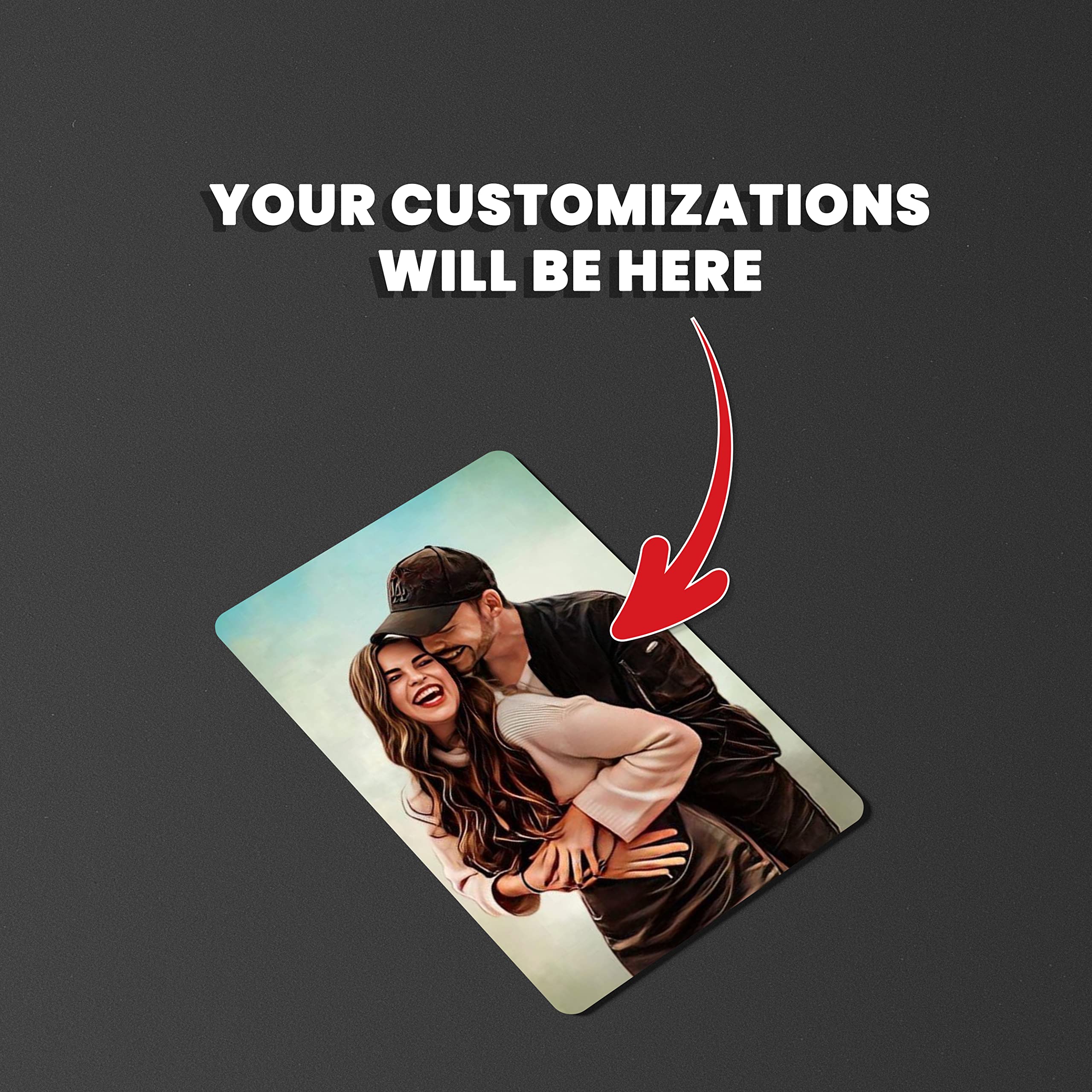 Fairus Customized Wallet Card - Your Photo, Illustration Or Bitmoji, Message, Spotify Song Code Backside Best For Special Occasion Gift For Loved One For Thanksgiving (Your Upload) - Image 5